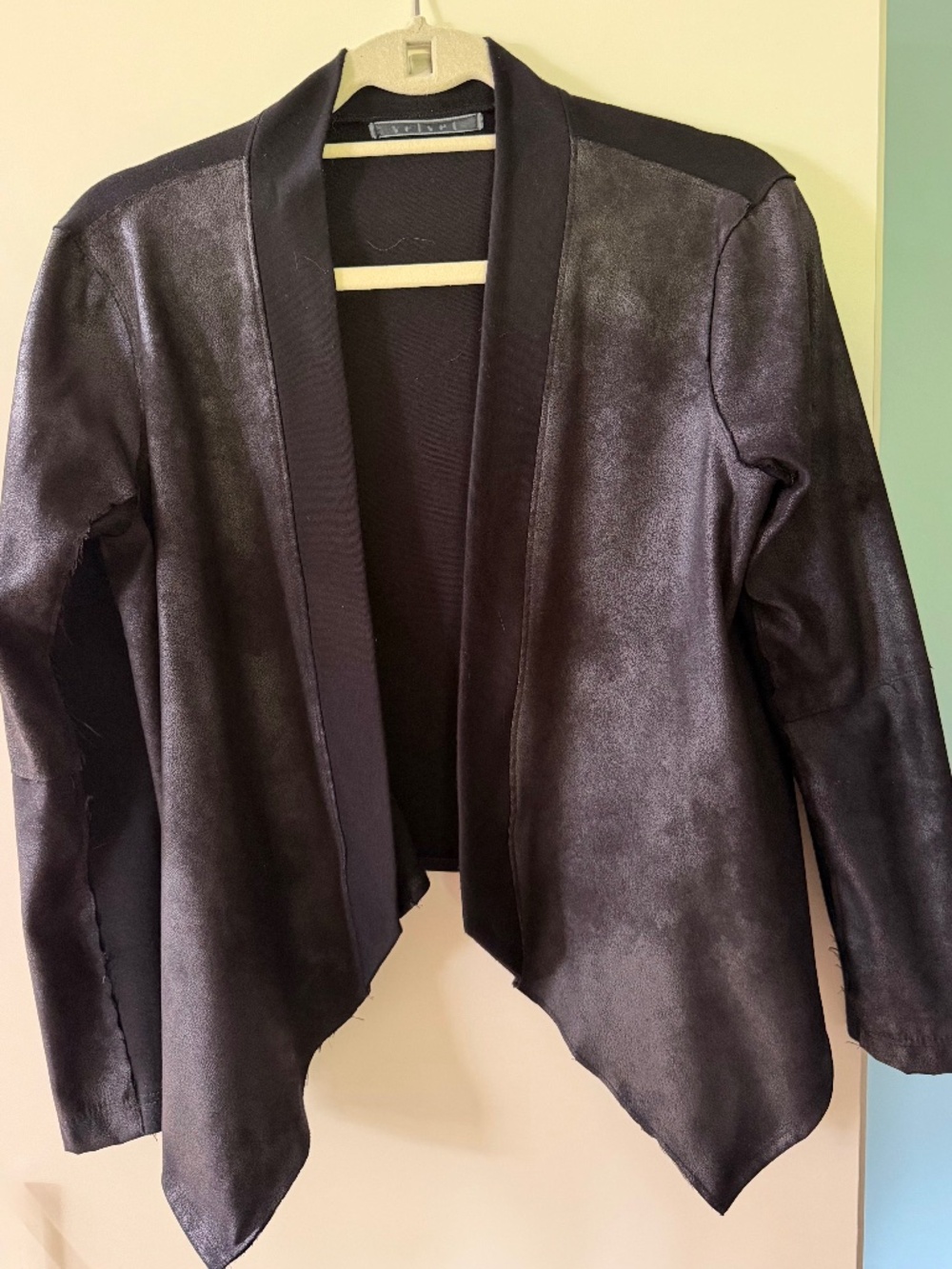 Velvet by Graham & Spencer Faux Leather Suede Drape Jacket S